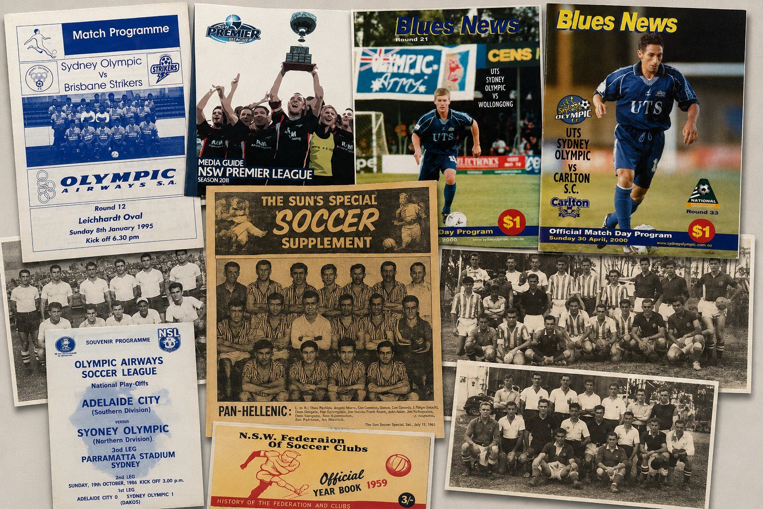 Historic Sydney Olympic match programmes and team photos